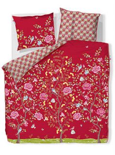 red morning glory duvet set by pip studio by fifty one percent