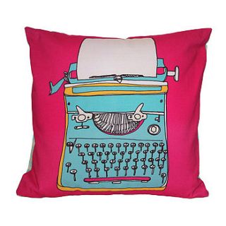 typewriter cushion by helena carrington illustration