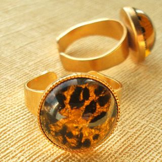 gold leopard print cocktail ring by storm in a teacup