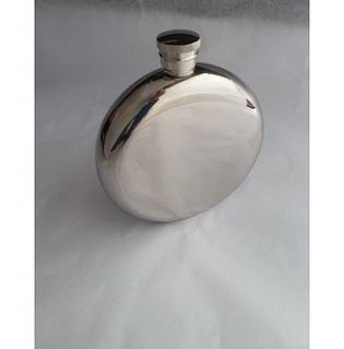 personalised engraved 5oz round hip flask by david louis design