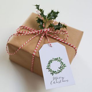 christmas wreath charity gift tag pack by lucy says i do
