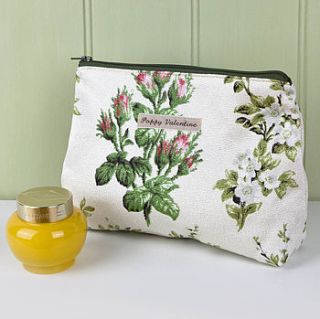 make up bag forties floral print by poppy valentine