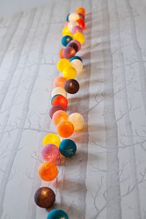 pre selected handmade coloured string lights by cable and cotton
