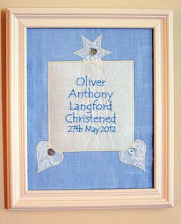 personalised christening picture by tuppenny house designs