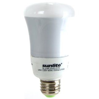 Sunlite SL14R20/E/27K 14 Watt R20 Reflector Energy Star Certified CFL Light Bulb Medium Base Warm White   Compact Fluorescent Bulbs  
