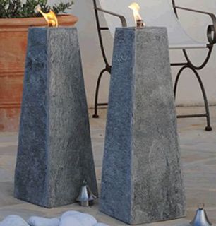large natural slate garden torch by posh garden furniture