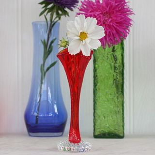 retro 1960's red bud vase by magpie living
