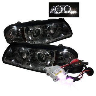High Performance Xenon HID Chevy Impala Halo LED ( Non Replaceable LEDs ) Projector Headlights with Premium Ballast   Smoke with 10000K Deep Blue HID Automotive