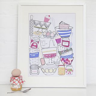 kitchen baking print by stop the clock design