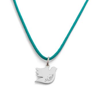 personalised dove charm necklace by merci maman