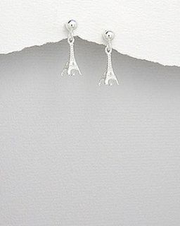 sterling silver eiffel tower earrings by lovethelinks