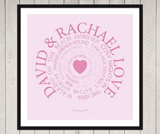 personalised love print by yours for keeps