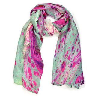 quartz marble print silk scarf by edition de luxe