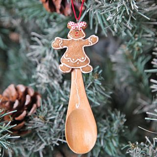 christmas gingerbread spoon tree decoration by red berry apple