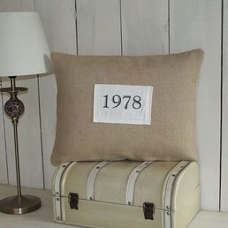 ' personalised year ' cushion by rustic country crafts