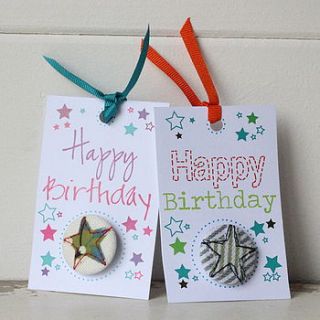'happy birthday' stitched star badge by what katie did next
