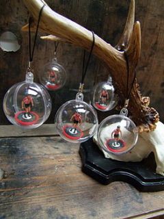 vintage mini football team bauble by home & glory