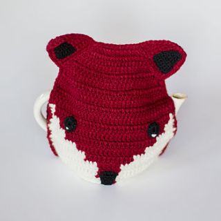 handmade crochet fox tea cosy by eka