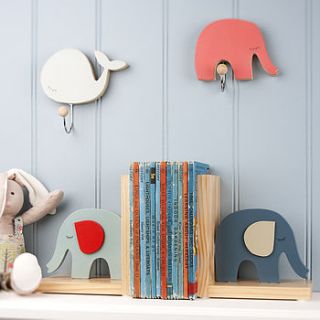 elephant wooden bookends by the contemporary home