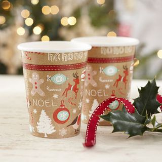 vintage style christmas party paper cups by ginger ray