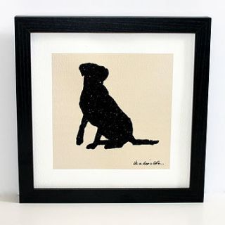 glittered dog lab framed art print by debono & bennett