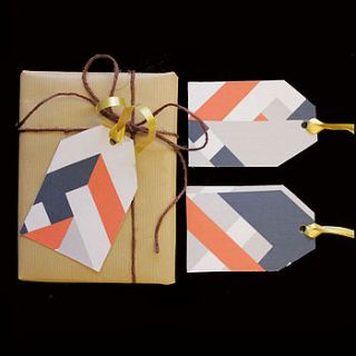 geometric gift tag set by lorna syson
