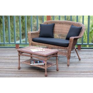 Wicker Lane 2 Piece Loveseat Seating Group with Cushion
