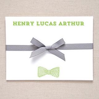 personalised bow tie correspondence cards by fraser & parsley