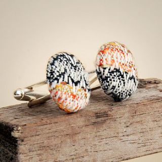 ‘tiger’ hand woven silk cufflinks by bethany athill