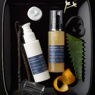 men's bergamot and amber skincare gift box by bath house