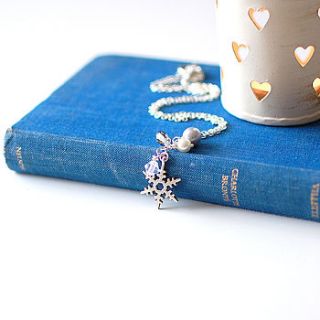 snowflake charm necklace by juju treasures