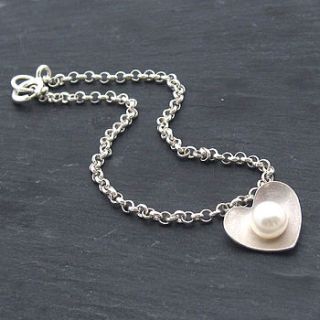 pearl heart charm bracelet by emma kate francis