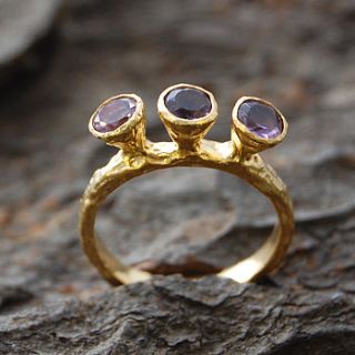 amethyst tudor style gold ring by embers semi precious and gemstone designs