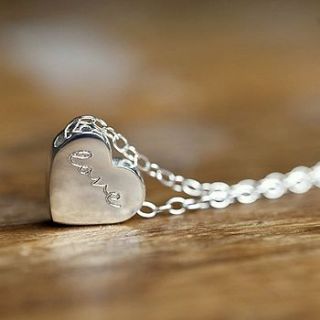 engraved heart pendant by between you & i