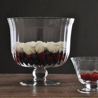glass trifle serving bowl by primrose & plum