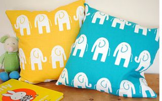 handmade retro elephant cushion by hunkydory home