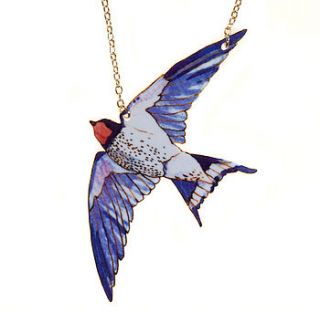 flying swallow necklace by mybearhands