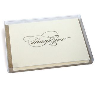 script letterpress thank you boxset by blush