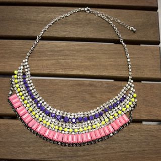 electric rainbow statement necklace by astrid & miyu