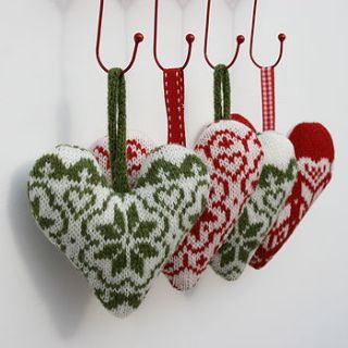 scandinavian fairisle knitted lavender hearts by clova knits