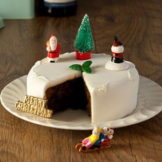 christmas vintage style cake decorations (set of six) by ellie ellie