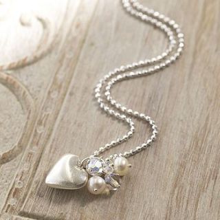 bijou heart necklace in pearl by lily belle