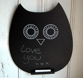 chalk board owl by alphabet interiors