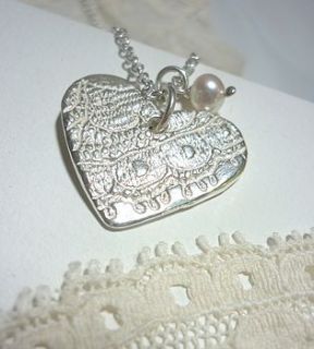 royal wedding lace heart necklace by milly moore