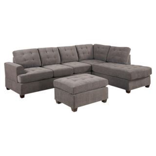 Poundex Bobkona Suede Sectional