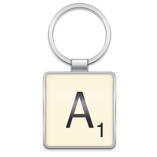 scrabble keyring gift wrapped by nest