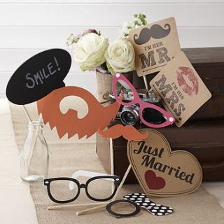 vintage style wedding photo booth props kit by ginger ray