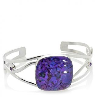 Jay King Purple Turquoise and Amethyst Sterling Silver Cuff Bracelet