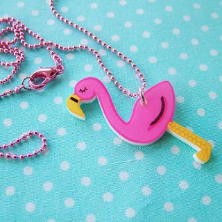 flamingo acrylic fashion necklace by hoobynoo world