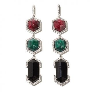 Mateo Bijoux Corundum and Multigemstone Sterling Silver "Baldocchino" Linear Ea